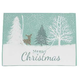Winter-Märchenlandrotwild, Schnee-Kiefer Große Geschenktüte