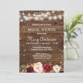 Winter Marsala Bridal Dusche Einladung (Stehend Vorderseite)