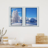 Winter Mattierte Treesl Fenster mit View Poster (Küche)