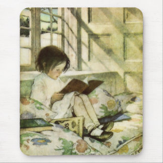 Winter-Mausepad zum Lesen von Büchern Mousepad