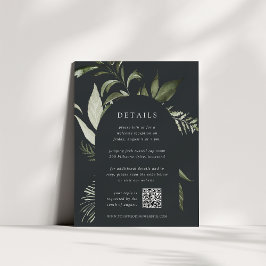 Winter Meadow Botanischer QR Code Hochzeitdetails Begleitkarte