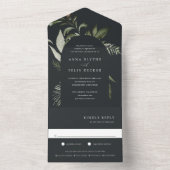 Winter Meadow Green Botanical Arch Wedding All In One Einladung (Innen Boden)