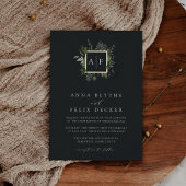 Winter Meadow Monogram | Botanische Hochzeit Folieneinladung