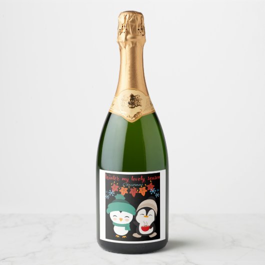 Winter meine schöne Jahreszeit - Weihnachts-Bierla Schaumweinetikett (Vorderseite)