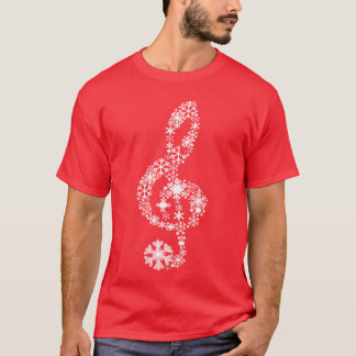 Winter Melodie Schneeflocken Violinschlüssel Noten T-Shirt