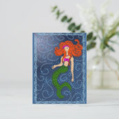 Winter Mermaiden Postcard Postkarte (Stehend Vorderseite)