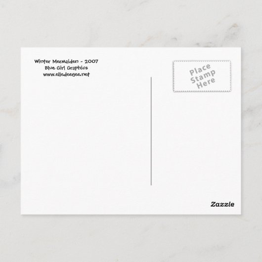 Winter Mermaiden Postcard Postkarte (Rückseite)