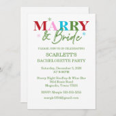 Winter Merry & Bride Bachelorette Einladung (Vorne/Hinten)