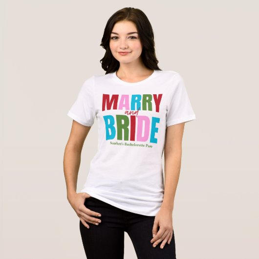 Winter Merry & Bride Squad Bachelorette Tri-Blend Shirt (Vorderseite voll)