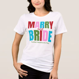 Winter Merry & Bride Squad Bachelorette Tri-Blend Shirt