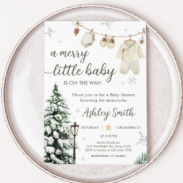 Winter Merry Little Baby Kleidung Baby Dusche Einladung