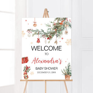 Winter Merry Little Christmas Baby Dusche Willkomm Poster