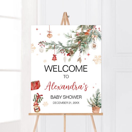 Winter Merry Little Christmas Baby Dusche Willkomm Poster