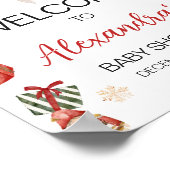 Winter Merry Little Christmas Baby Dusche Willkomm Poster (Ecke)