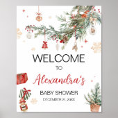 Winter Merry Little Christmas Baby Dusche Willkomm Poster (Vorne)