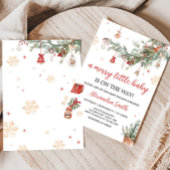 Winter Merry Little Christmas Baby Shower Einladung