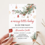 Winter Merry Little Christmas Baby Shower Einladung<br><div class="desc">Herzlich willkommen in unserem gemütlichen Weihnachtsduschenduschenempfangsdrucktisch. Personalisieren Sie die Freude mit Ihren Lieben zu teilen! BS983</div>