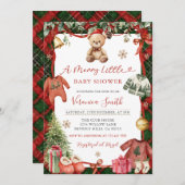 Winter Merry Little Christmas Baby Shower Einladung (Vorne/Hinten)