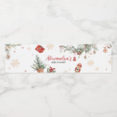 Winter Merry Little Christmas Baby Shower Wasserflaschenetikett (Einzelnes Label)