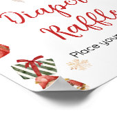 Winter Merry Little Christmas Diaper Raffle Poster (Ecke)