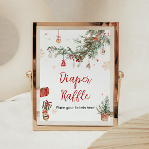 Winter Merry Little Christmas Diaper Raffle Poster