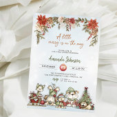 Winter Merry Puppy Baby Shower Einladung