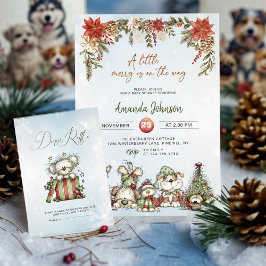Winter Merry Puppy Diaper Raffle Card - Christmas Begleitkarte