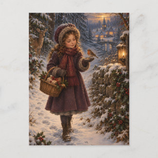 Winter Messenger Christmas Postcard Postkarte