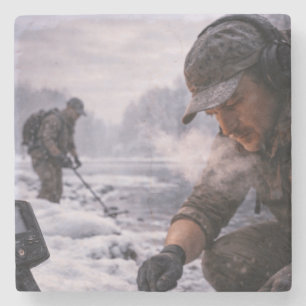 Winter Metalldetektor Langarmshirt Steinuntersetzer