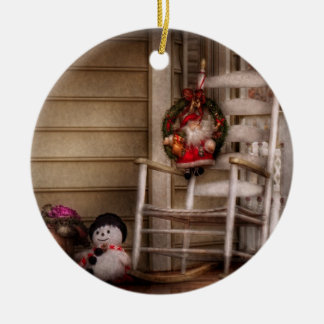 Winter - Metuchen, NJ - Gewartet für Santa Keramikornament