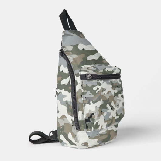 Winter Militär-Tarnmuster Crossbody Bag (Linke Seite)
