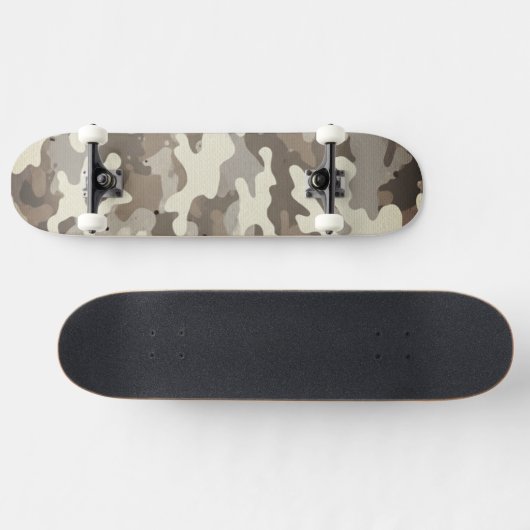 Winter Military Camouflage Pattern Skateboard (Horizontal)