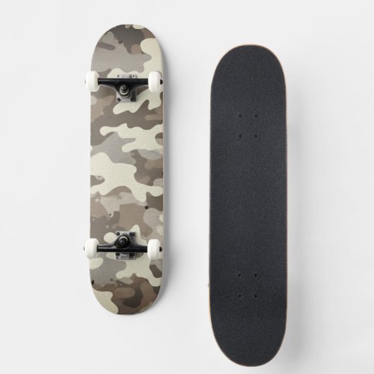 Winter Military Camouflage Pattern Skateboard (Vorderseite)