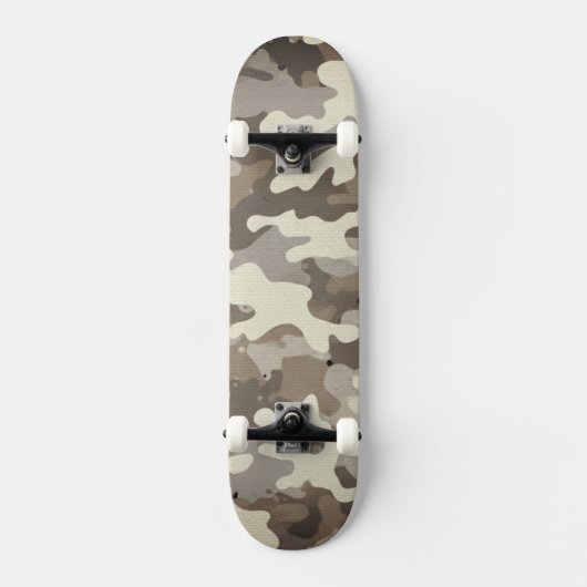 Winter Military Camouflage Pattern Skateboard (Vorderseite)