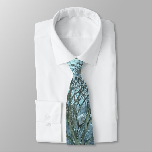 Winter Mimosa Painterly Neck Tie Krawatte (Gebunden)