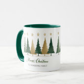 Winter Minimal Pine Tree Personalisiert Weihnachte Tasse (Vorderseite Links)