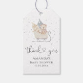 Winter Minimalistisch Bear Sleigh Baby Dusche Geschenkanhänger (Vorderseite)