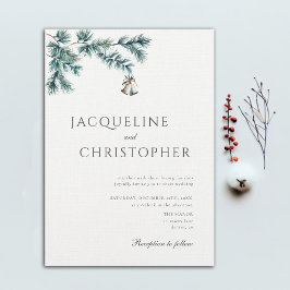 Winter Minimalistisch Pine Elegante Kulturelle Höh Einladung