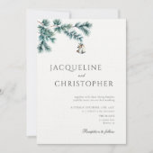 Winter Minimalistisch Pine Elegante Kulturelle Höh Einladung (Vorderseite)