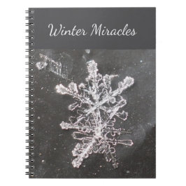 Winter Miracles Snowflake Photo Spiral Notebook Notizblock