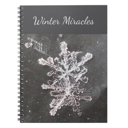 Winter Miracles Snowflake Photo Spiral Notebook Notizblock (Vorderseite)
