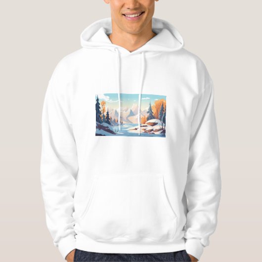 Winter mit Schneewald Hoodie (Vorderseite)