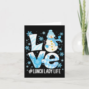 Winter Mittagessen Dame Liebe Schneemann Mittagess Karte