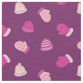 Winter Mitten und Hats Niedlich rosa Muster Stoff