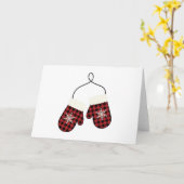 Winter Mittens Karte (Gelbe Blume)