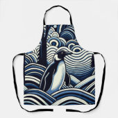 Winter Mitternacht Blue Abstrakt Shape Forest Schürze (Vorderseite)