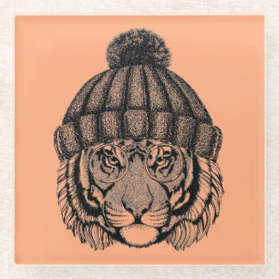Winter-Mode-bereiter Tiger Glasuntersetzer