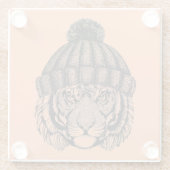 Winter-Mode-bereiter Tiger Glasuntersetzer (Rückseite)