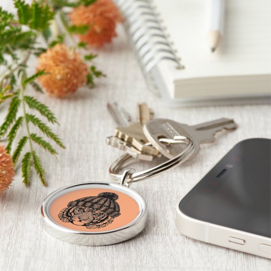 Winter-Mode-bereiter Tiger Schlüsselanhänger (Seite)