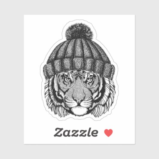 Winter Mode Ready Tiger Aufkleber (Blatt)